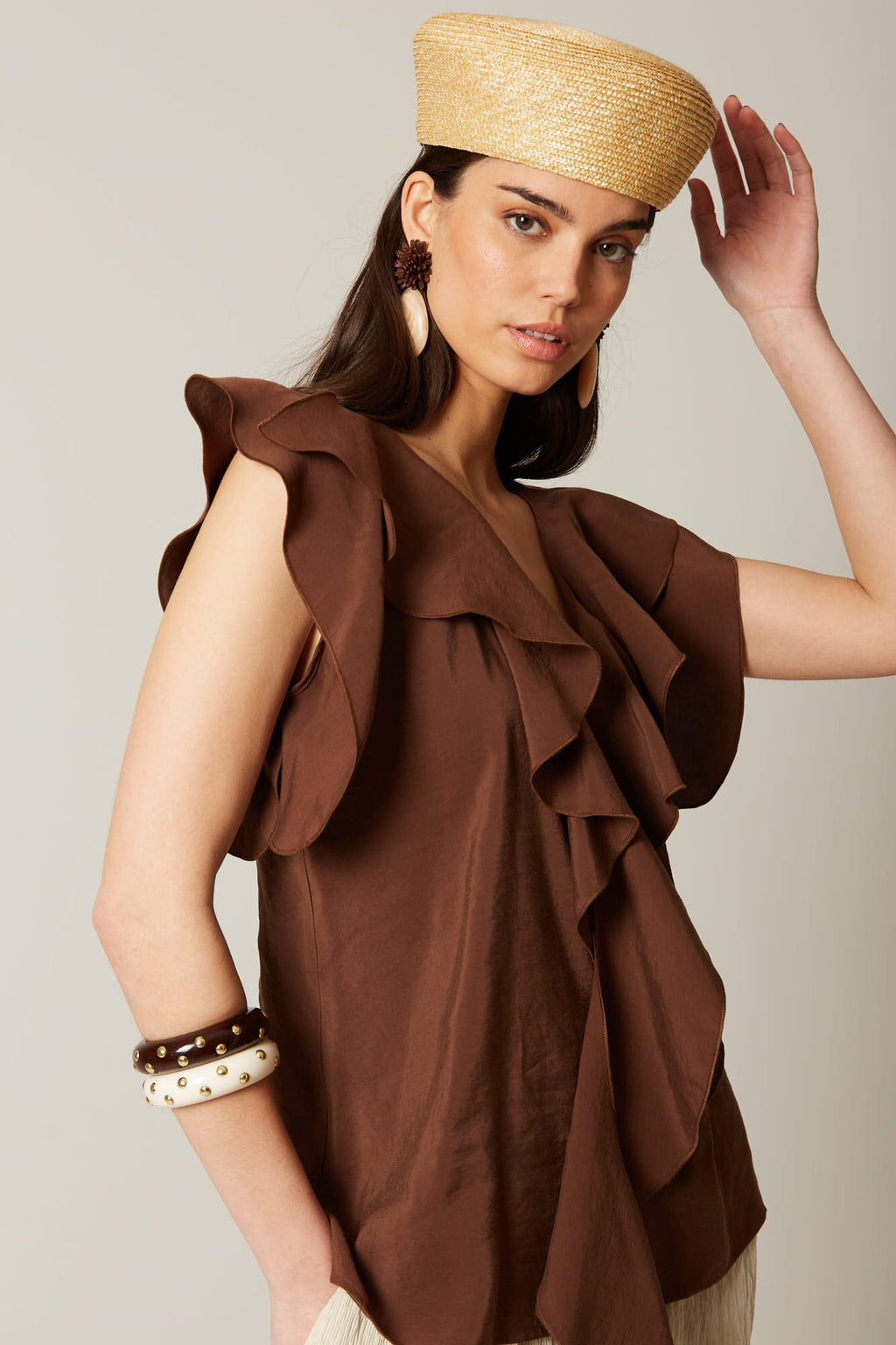 BLUSA SANTIAGO MARRON