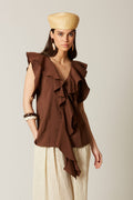 BLUSA SANTIAGO MARRON