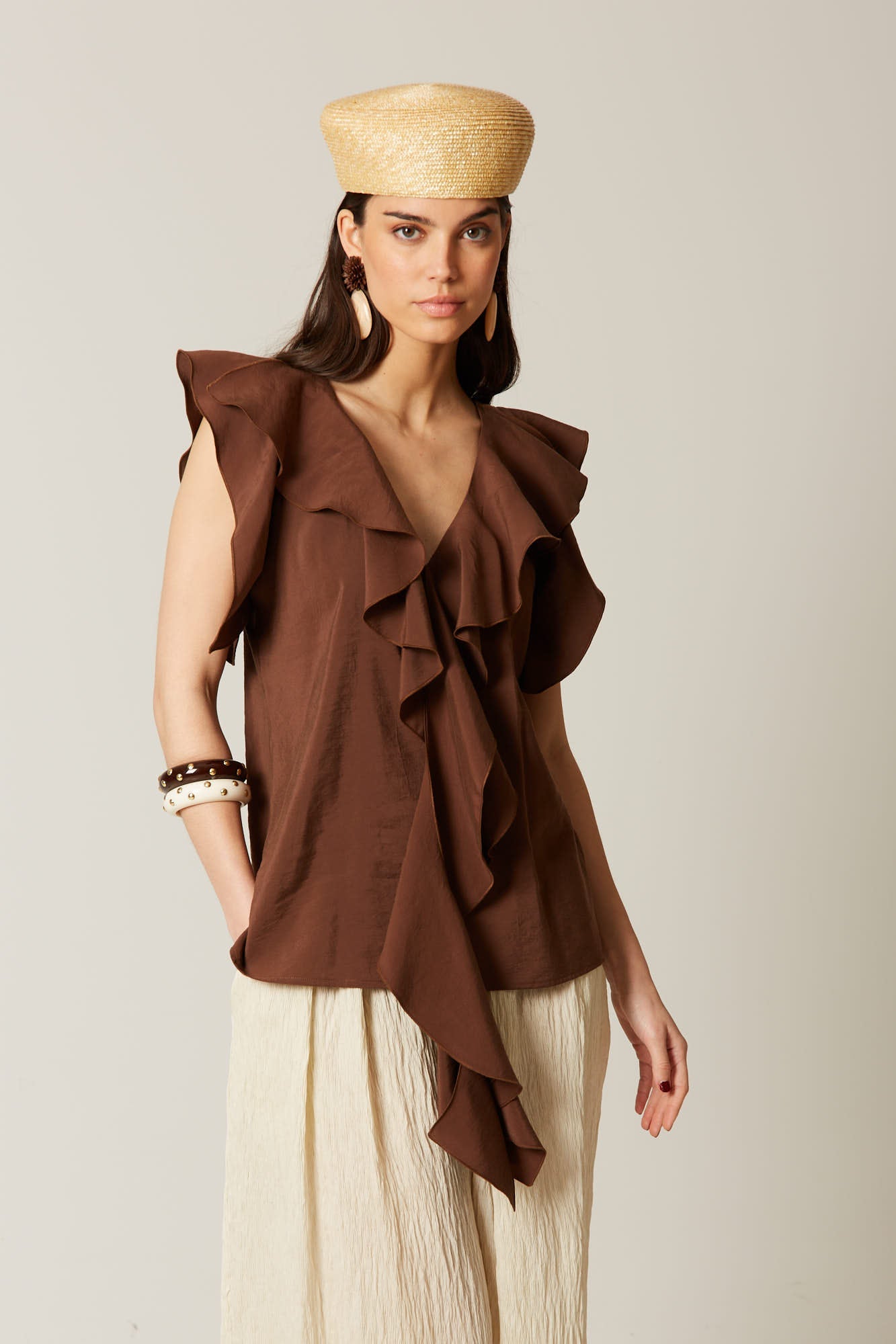 BLUSA SANTIAGO MARRON
