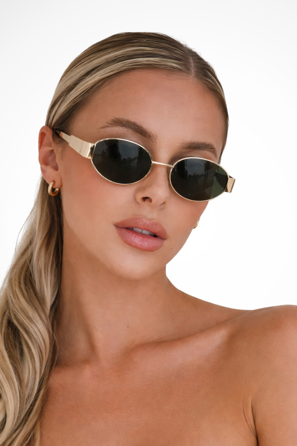 Claudia | Gafas de Sol Ovaladas Montura Metálica Mujer Estilo Retro