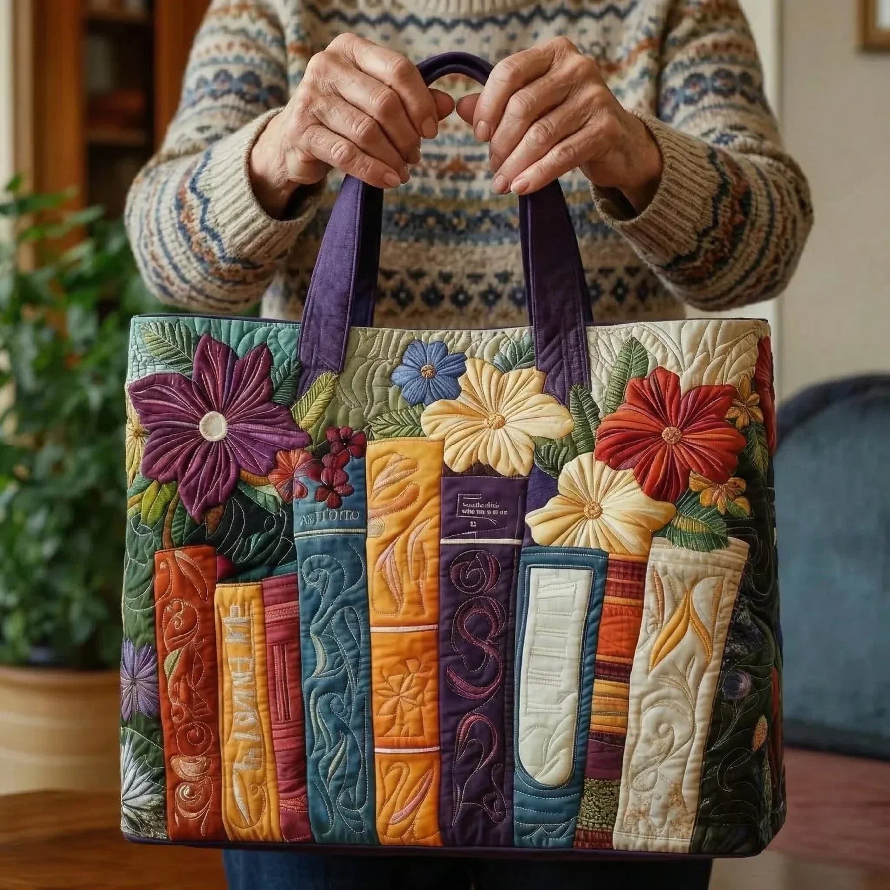 Encarnación | Bolso Tote Acolchado Artesanal Mujer Estampado Único