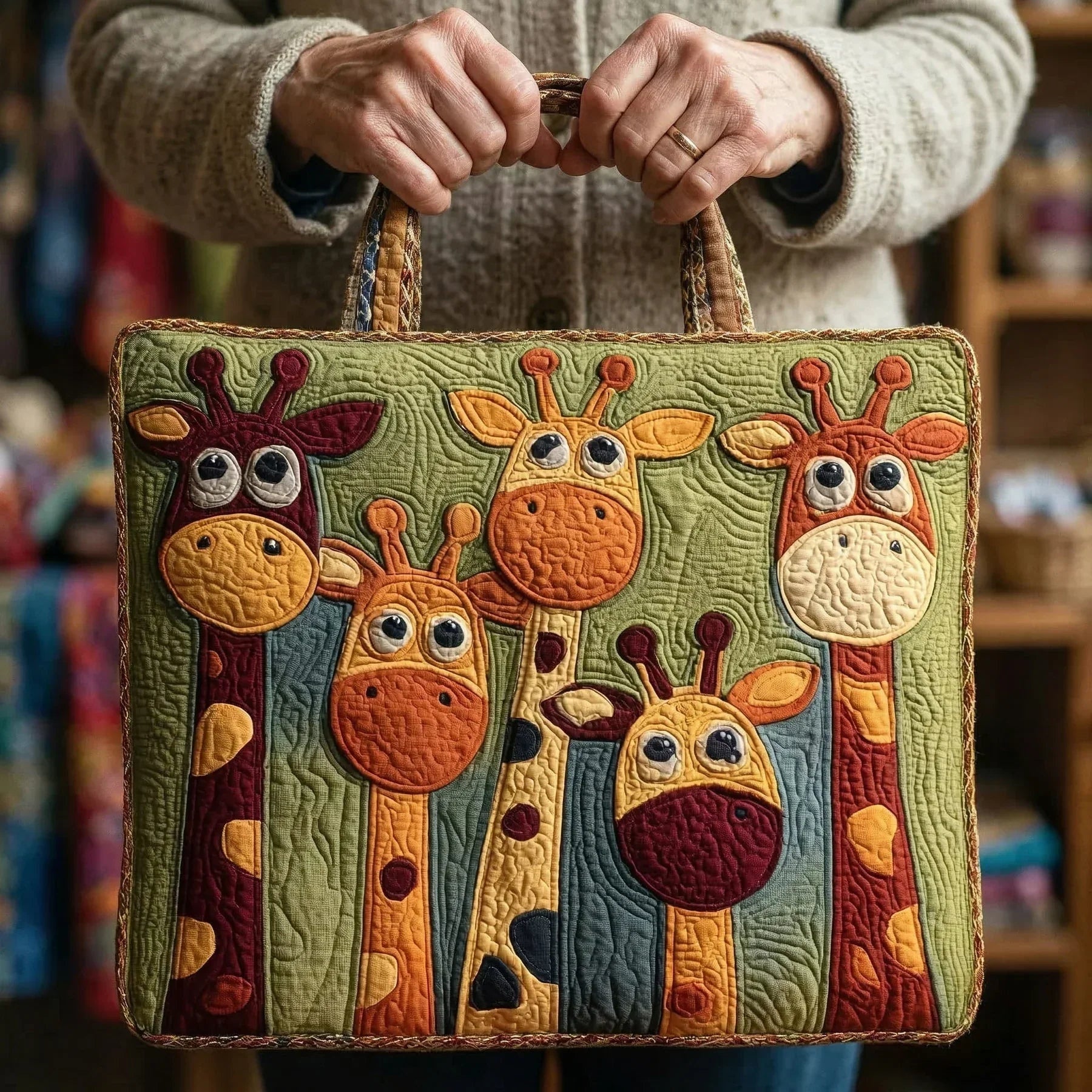 Encarnación | Bolso Tote Acolchado Artesanal Mujer Estampado Único
