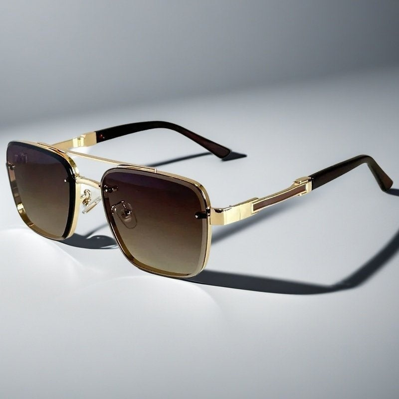 Daniela | Gafas de Sol Aviador Cuadradas Marco Dorado Mujer Lentes Degradados