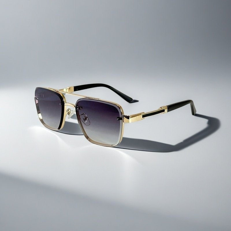 Daniela | Gafas de Sol Aviador Cuadradas Marco Dorado Mujer Lentes Degradados