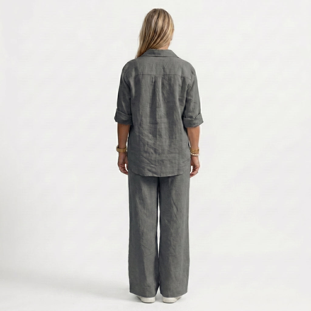 Lorena | Conjunto de Lino Elegante Mujer Camisa y Pantalón